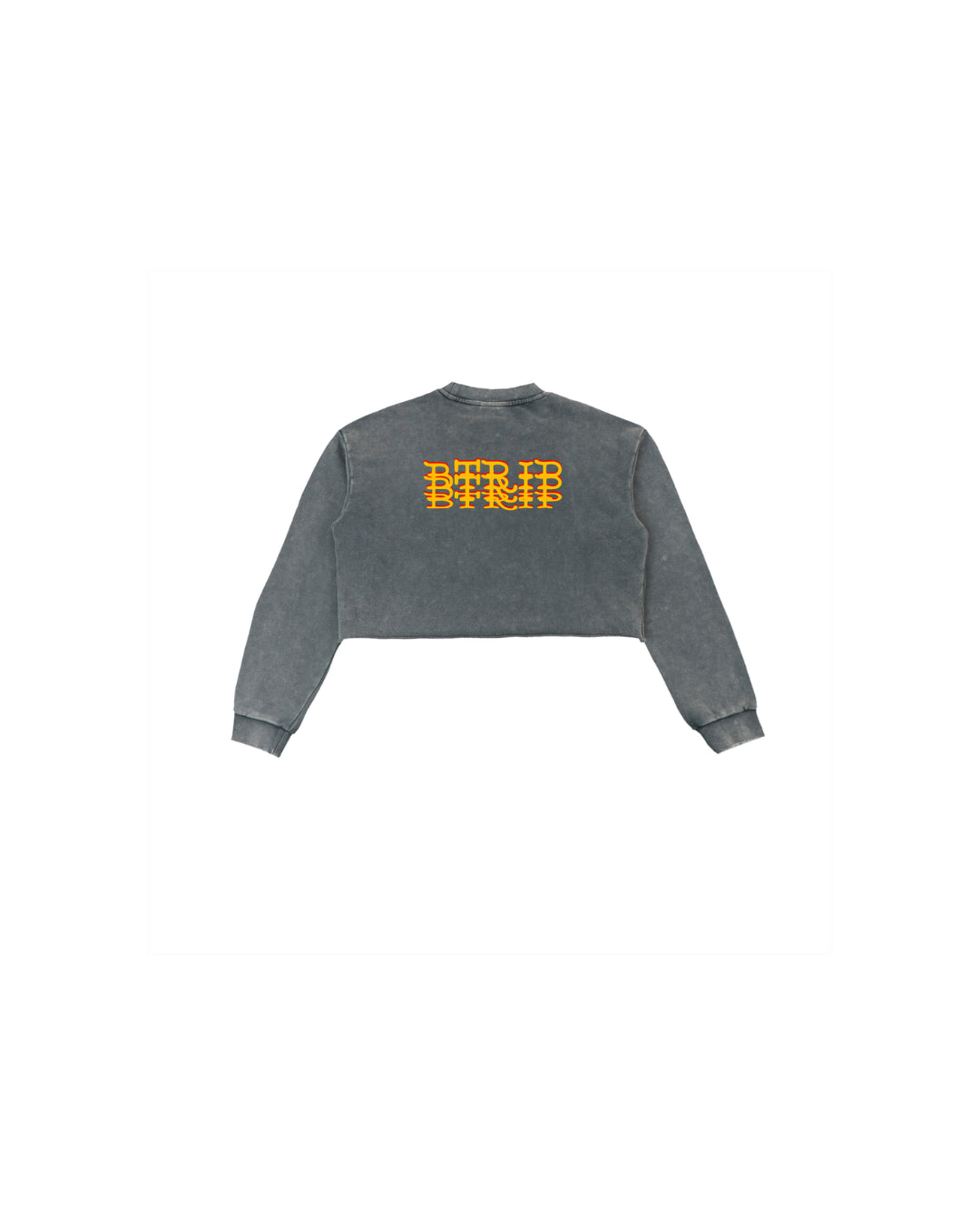 BVBY MUSCLE - Washed Raw Edge Cropped Sweatshirt