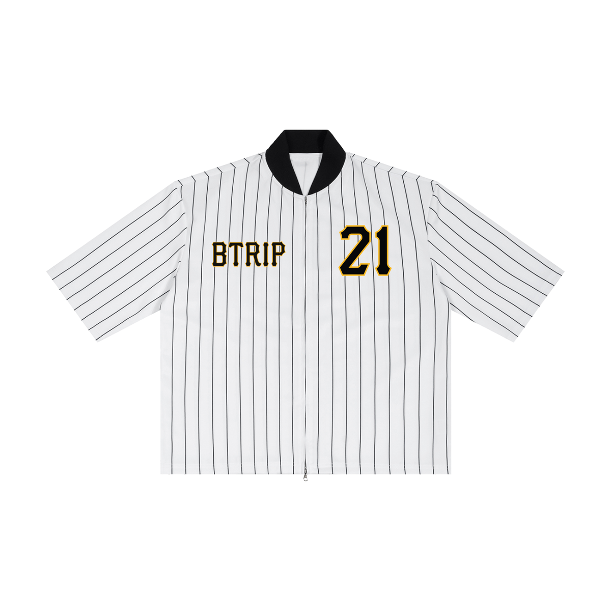 PIRVTES - Unisex Striped Full-Zip Baseball Jersey
