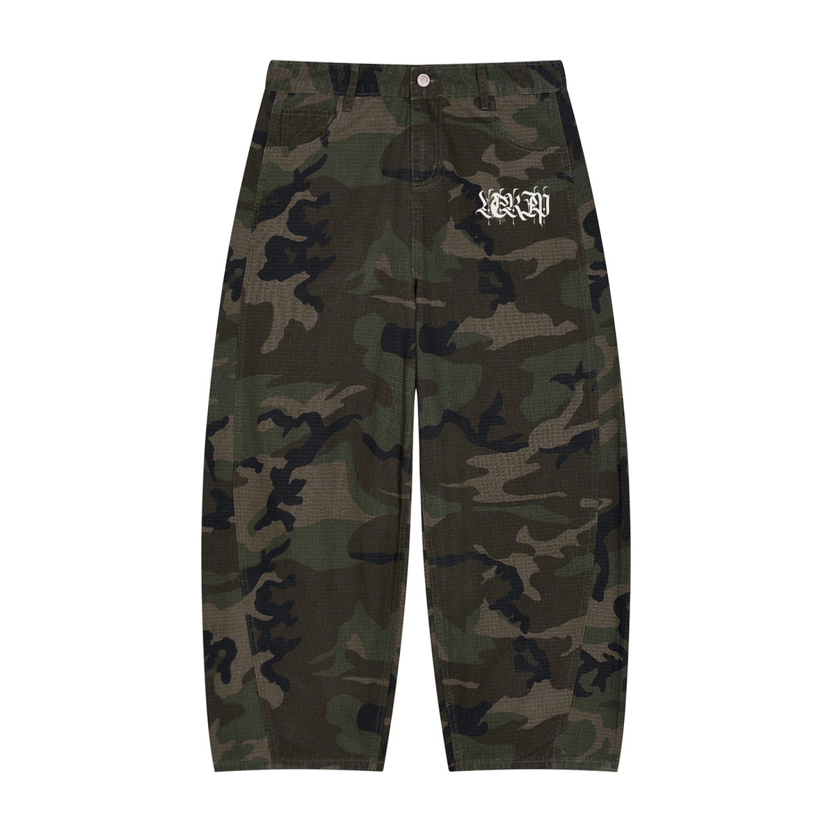MVNDV FUEGO | Camo Barrel Leg Cargo Pants