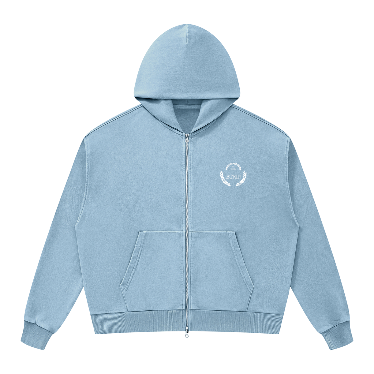 C&A | Unisex Mineral Wash Boxy Full Zip Hoodie