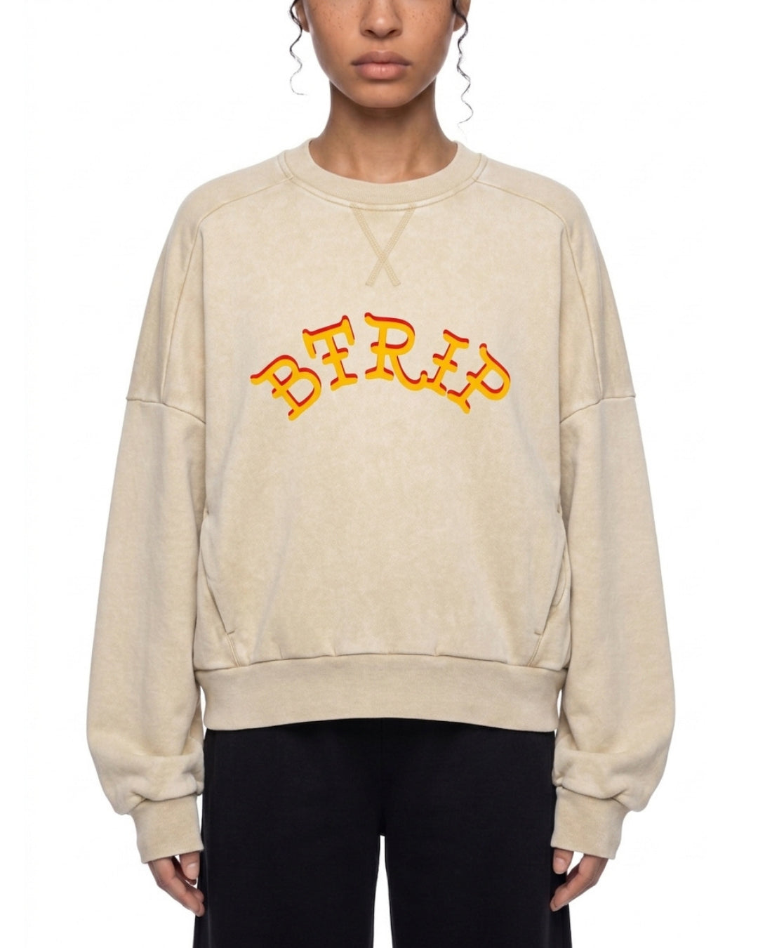 JEY DUO - Unisex Mineral Wash Boxy Sweatshirt