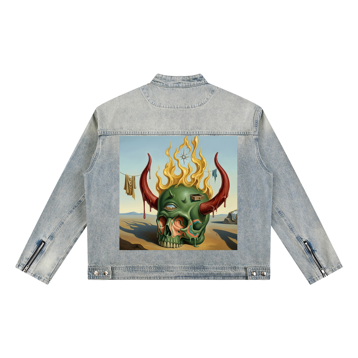 Vintage Wash Zip Denim Jacket