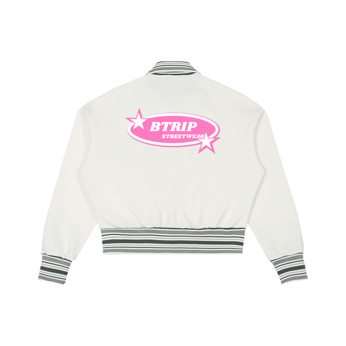 BTRIP STREETWEAR - Striped Rib Collar Zip Jacket