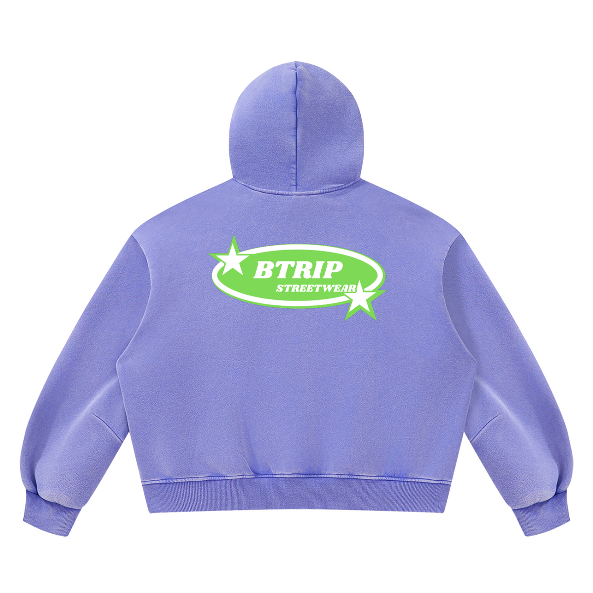 BTRIP STREETWEAR | The Green Logo Vintage Wash Boxy Hoodie