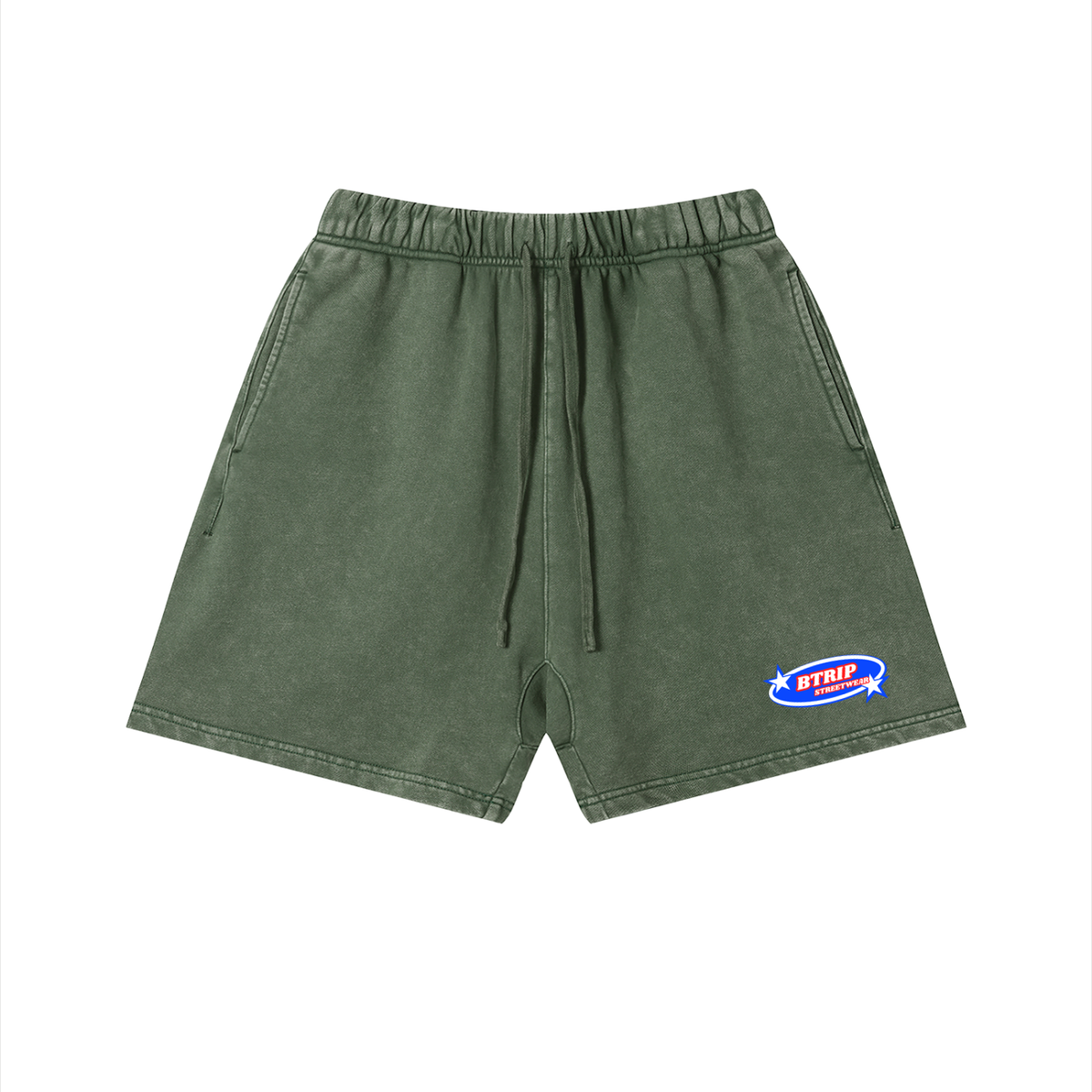BTRIP STREETWEAR | Unisex Vintage Wash Cotton Shorts