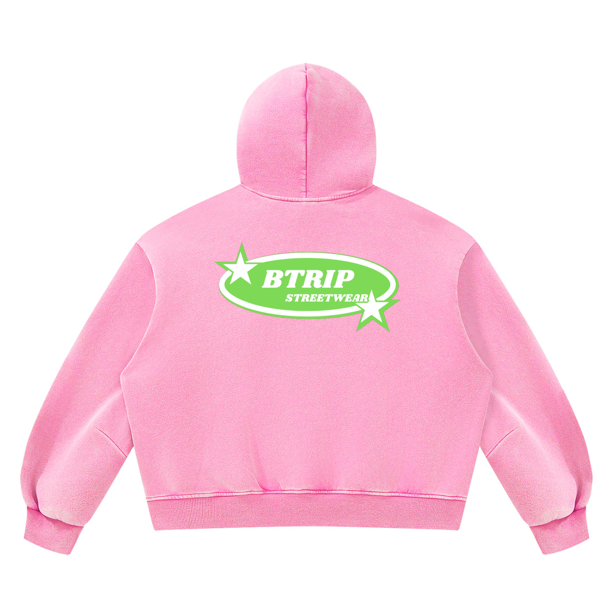 BTRIP STREETWEAR | The Green Logo Vintage Wash Boxy Hoodie
