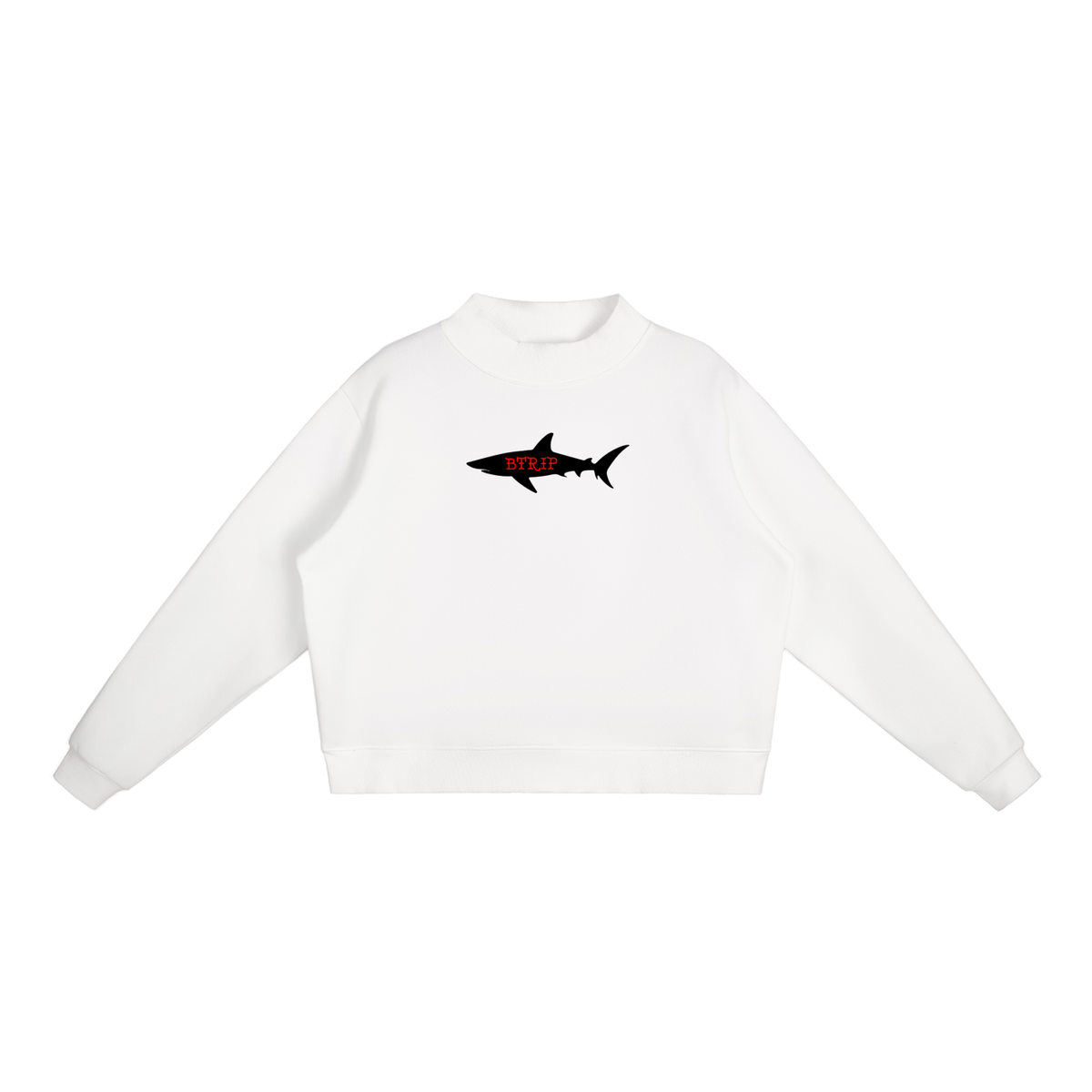 Essential Fleece Mock-Neck Crew Sweatshirt