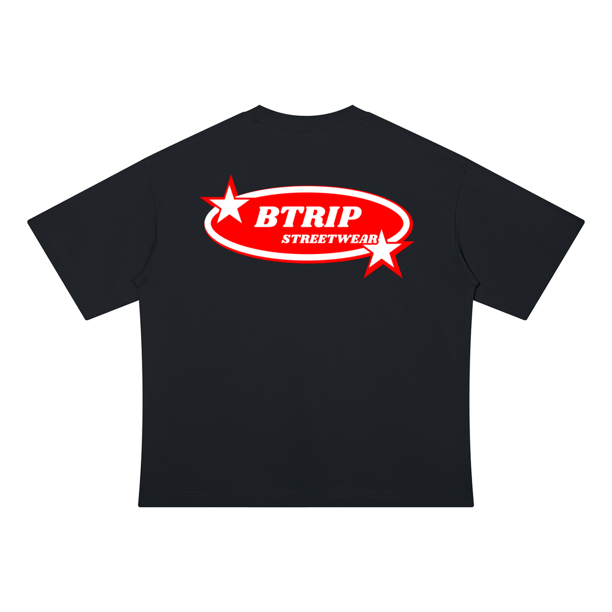 BTRIP STREETWEAR | Red Oval Drop Shoulder Cotton T-Shirt