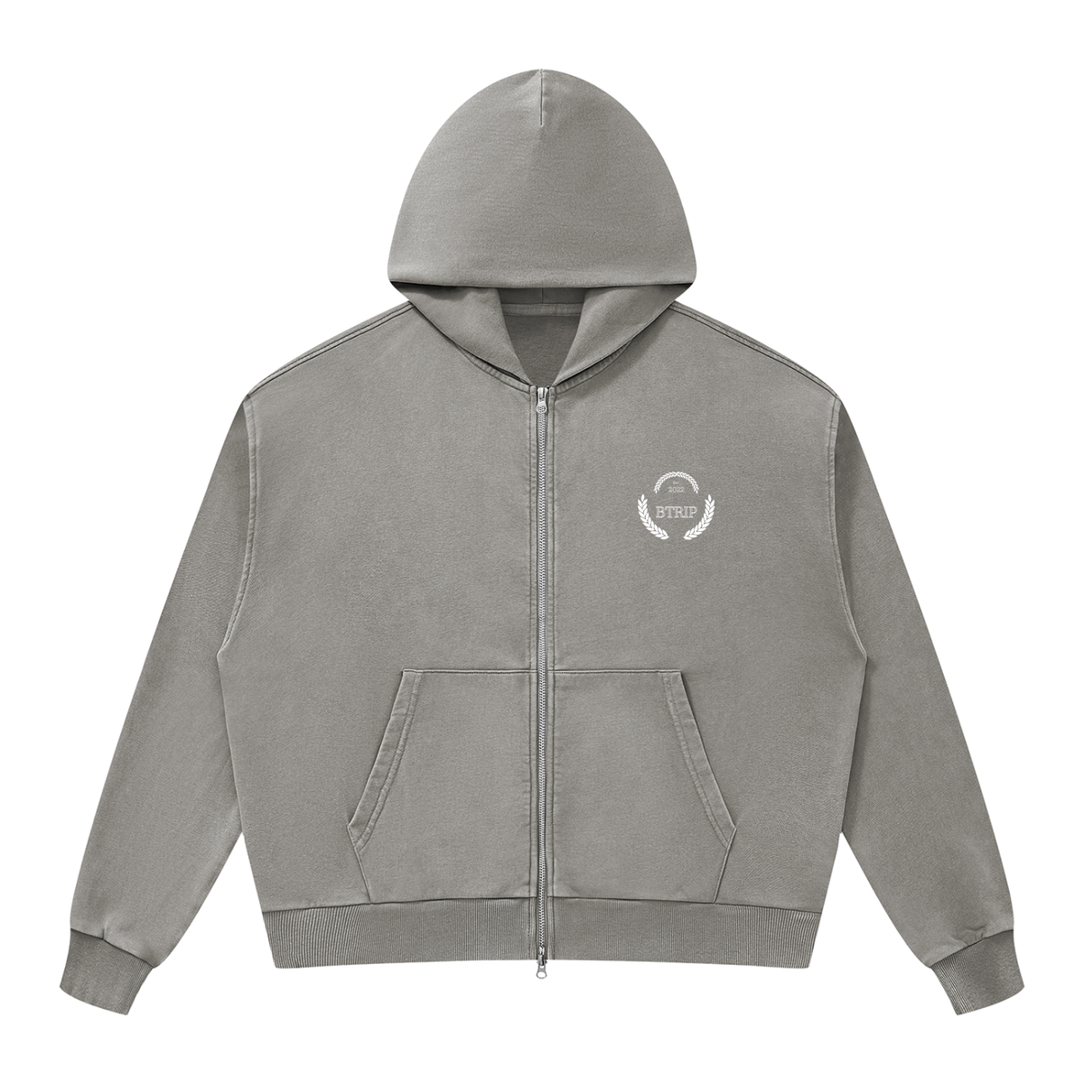 C&A | Unisex Mineral Wash Boxy Full Zip Hoodie