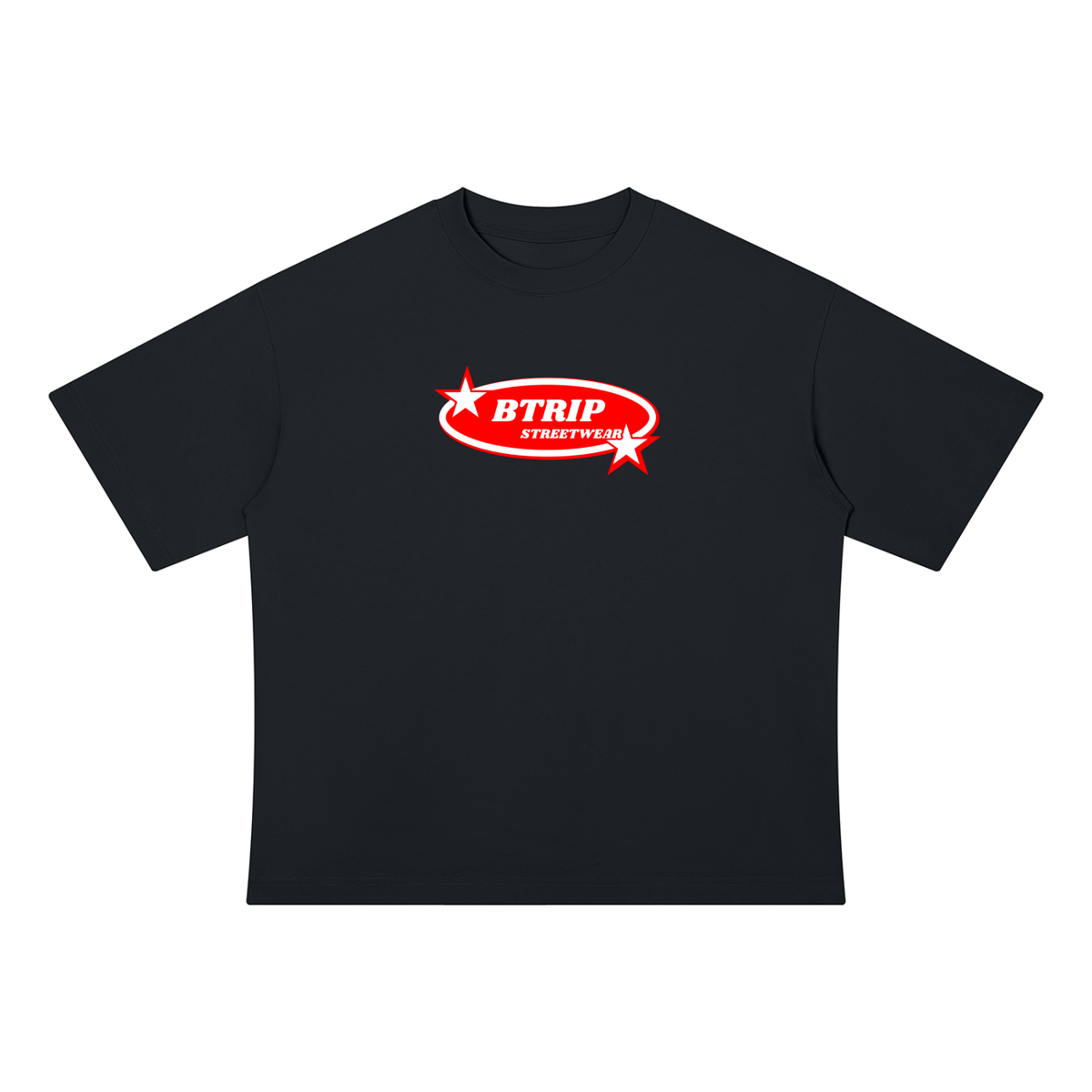 BTRIP STREETWEAR | Red Oval Drop Shoulder Cotton T-Shirt