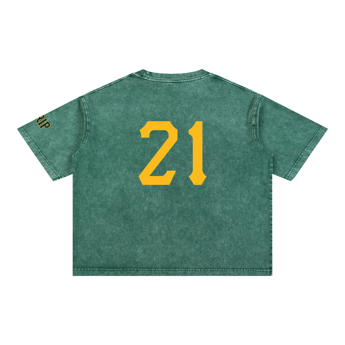 PIRVTES - Mineral Wash Boxy Cotton T-Shirt