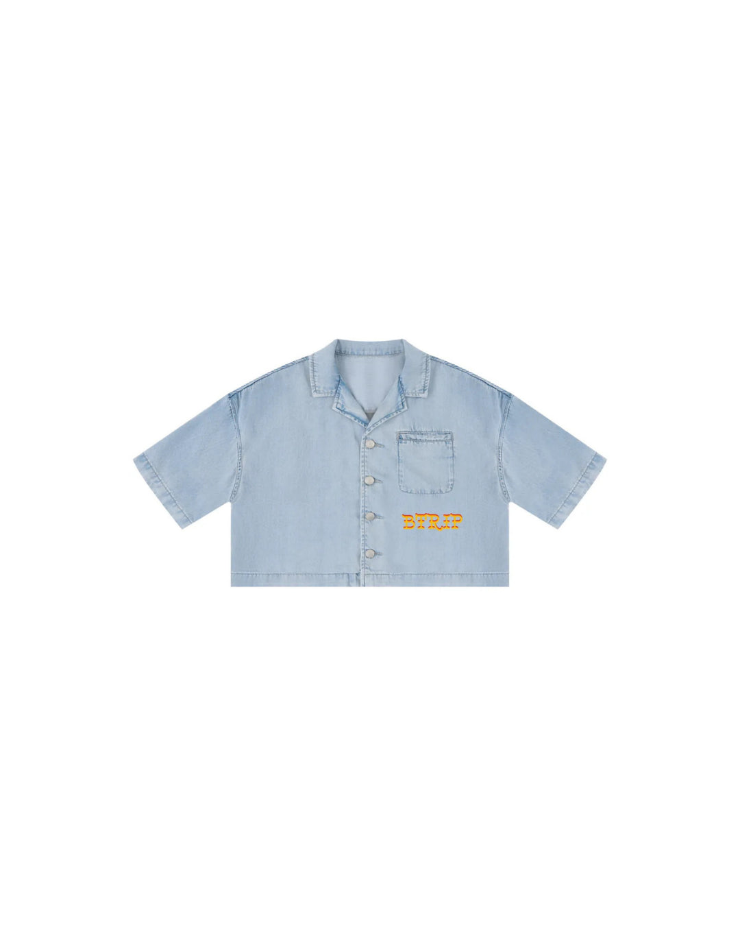 GVBV Vintage Wash Boxy Crop Shirt