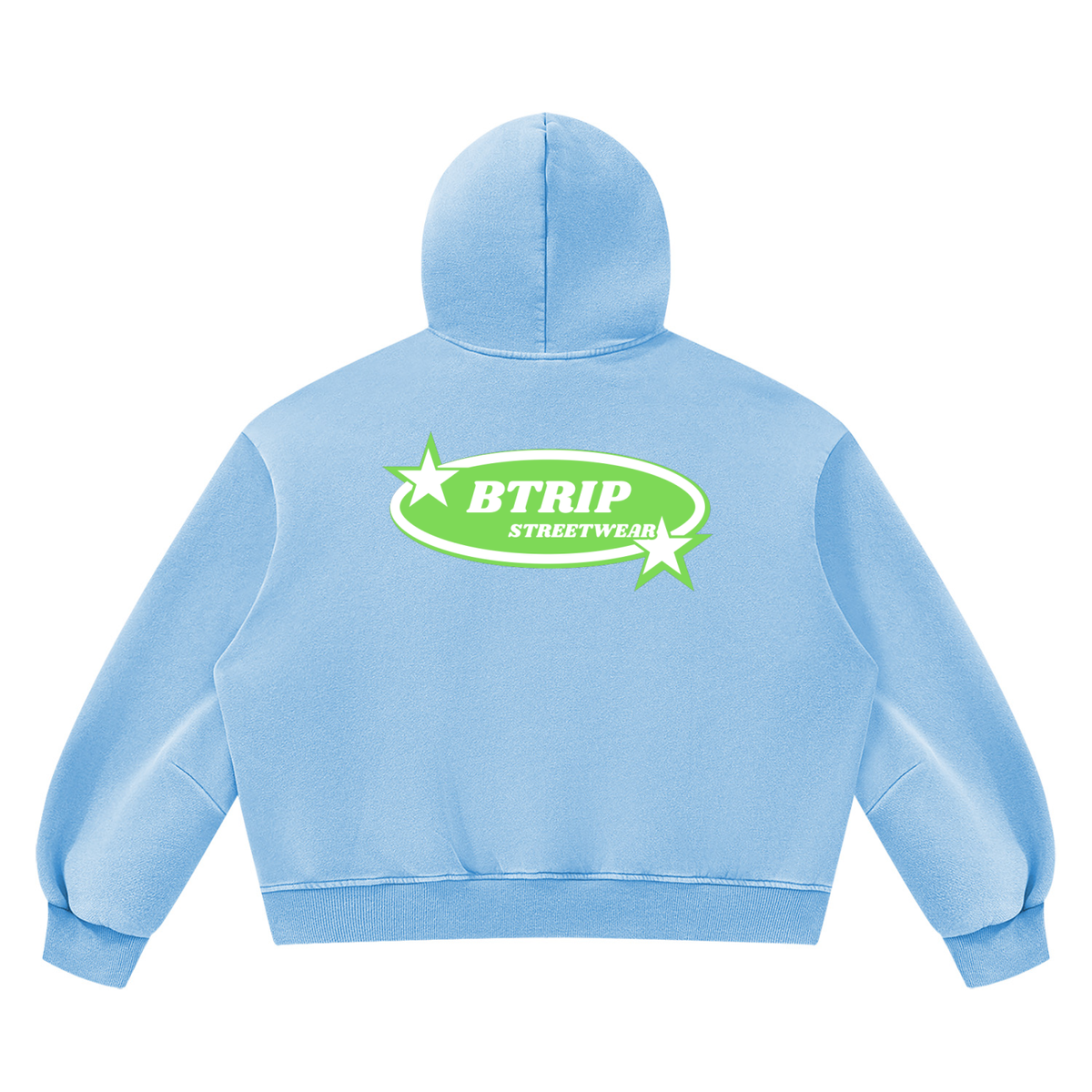 BTRIP STREETWEAR | The Green Logo Vintage Wash Boxy Hoodie
