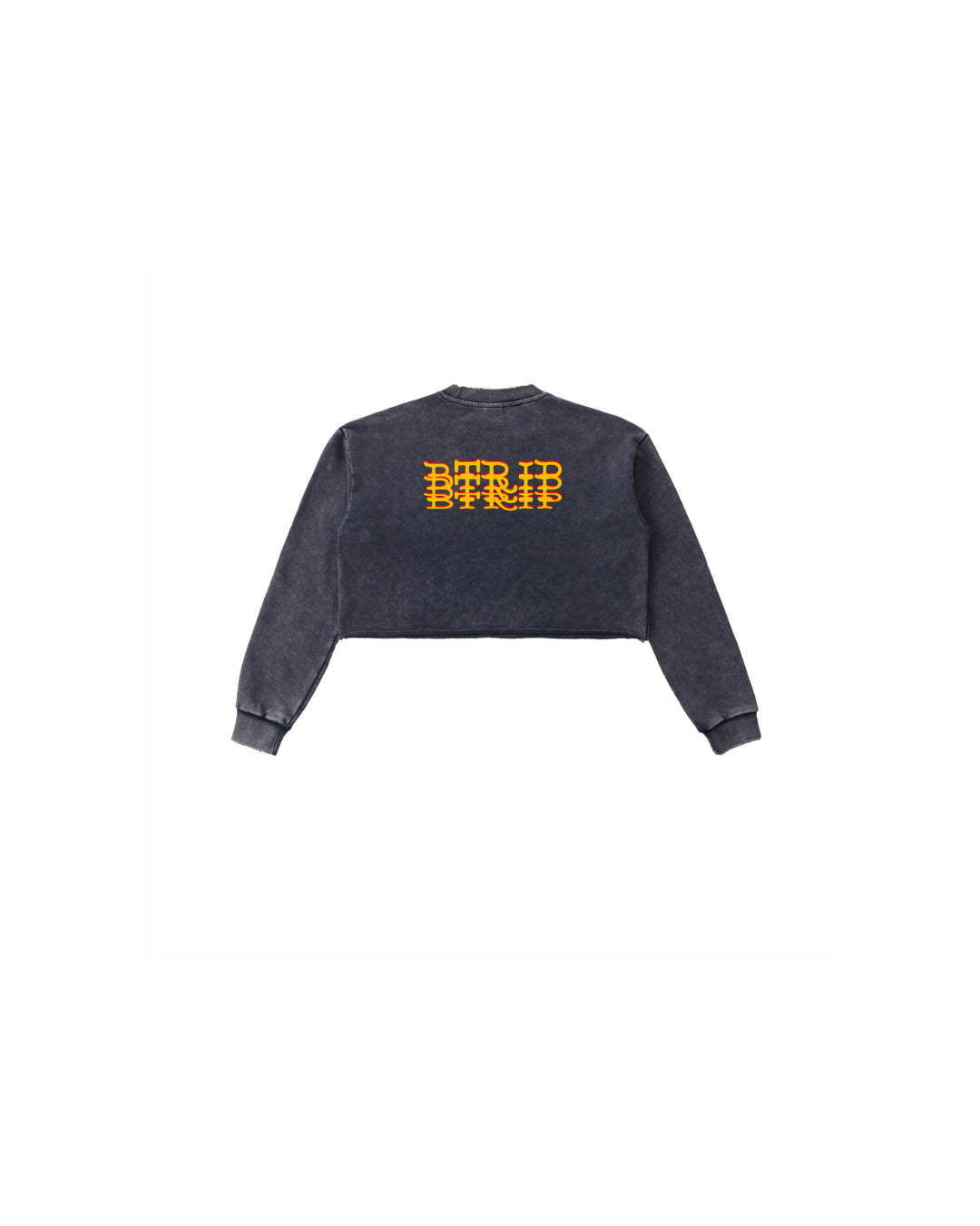 BVBY MUSCLE - Washed Raw Edge Cropped Sweatshirt