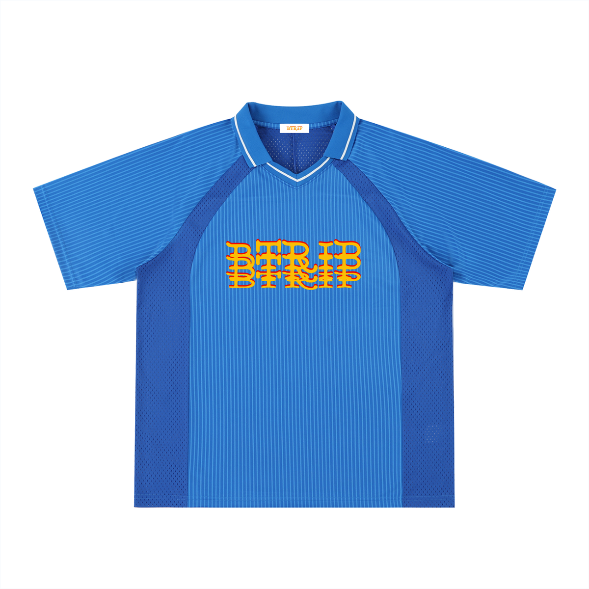 Striped V-Neck Soccer Jersey