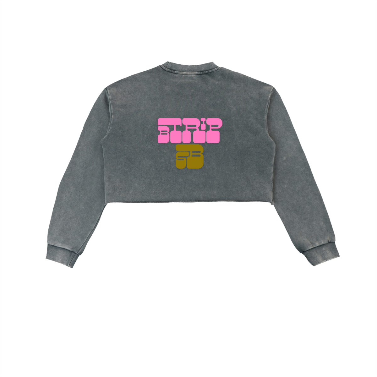 BTRIP PNK | The Snow Washed Raw Edge Cropped Sweatshirt