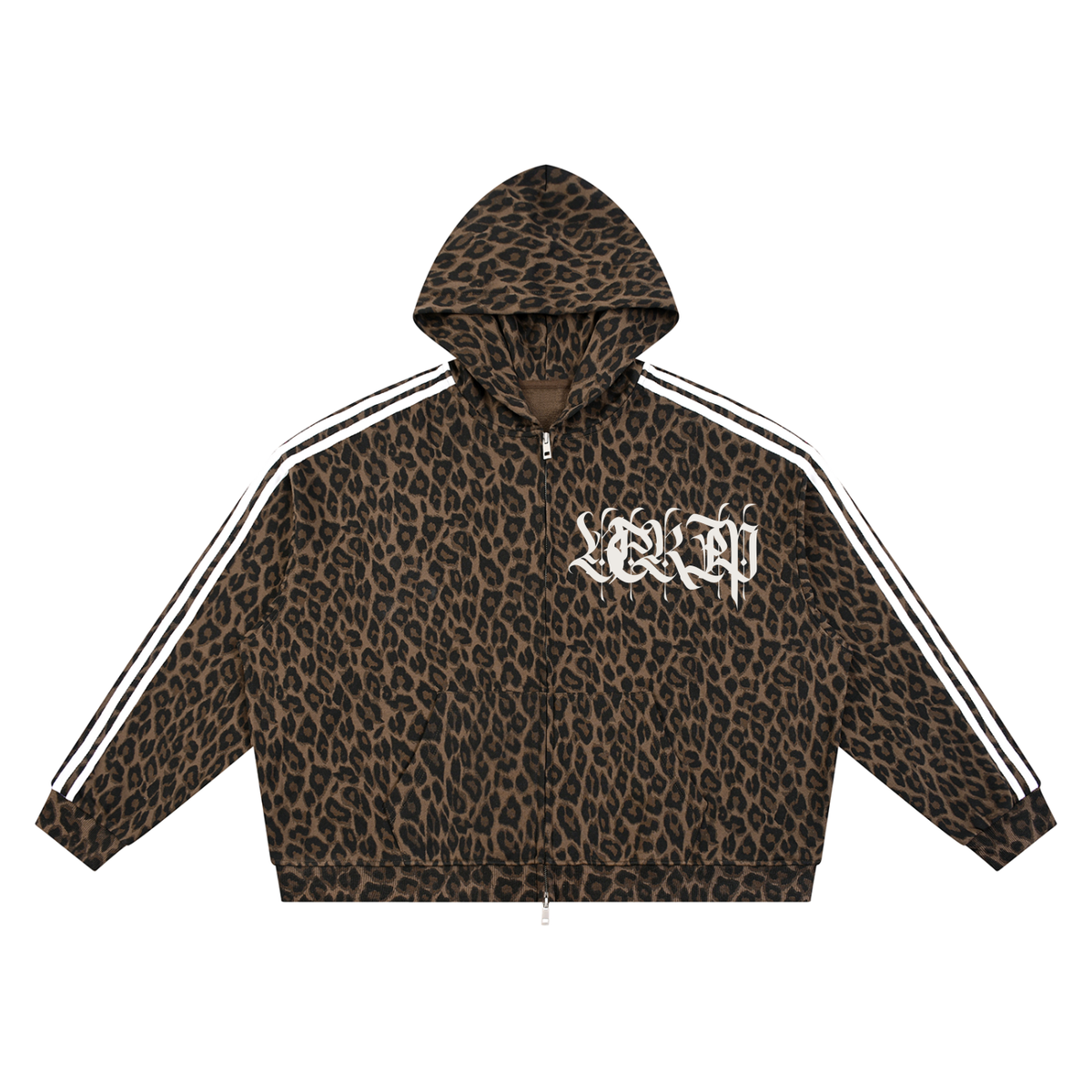 Unisex Leopard Full Zip Hoodie