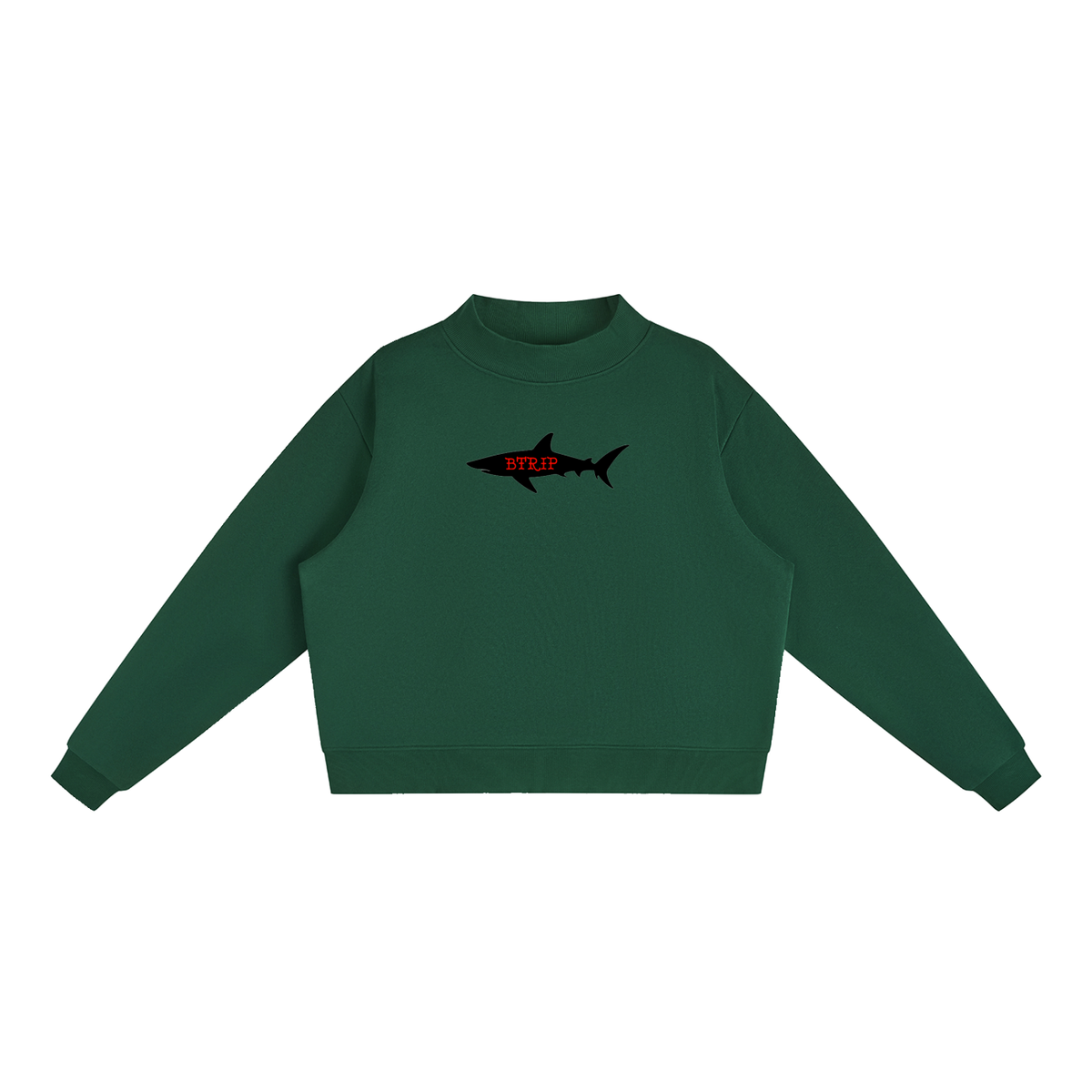 Essential Fleece Mock-Neck Crew Sweatshirt