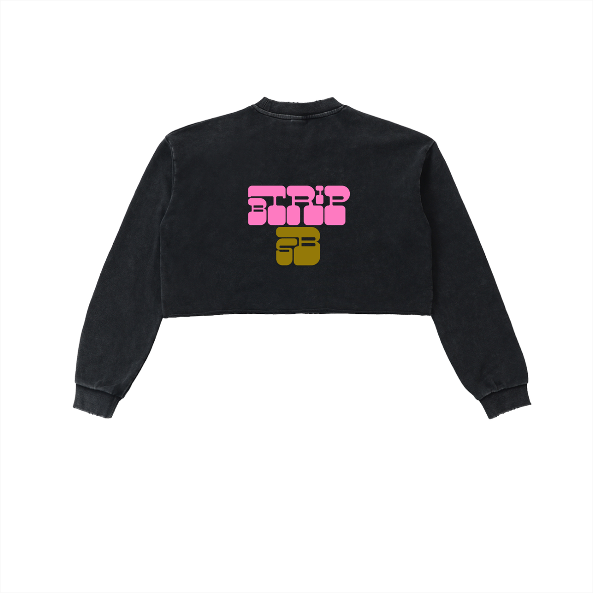 BTRIP PNK | The Snow Washed Raw Edge Cropped Sweatshirt