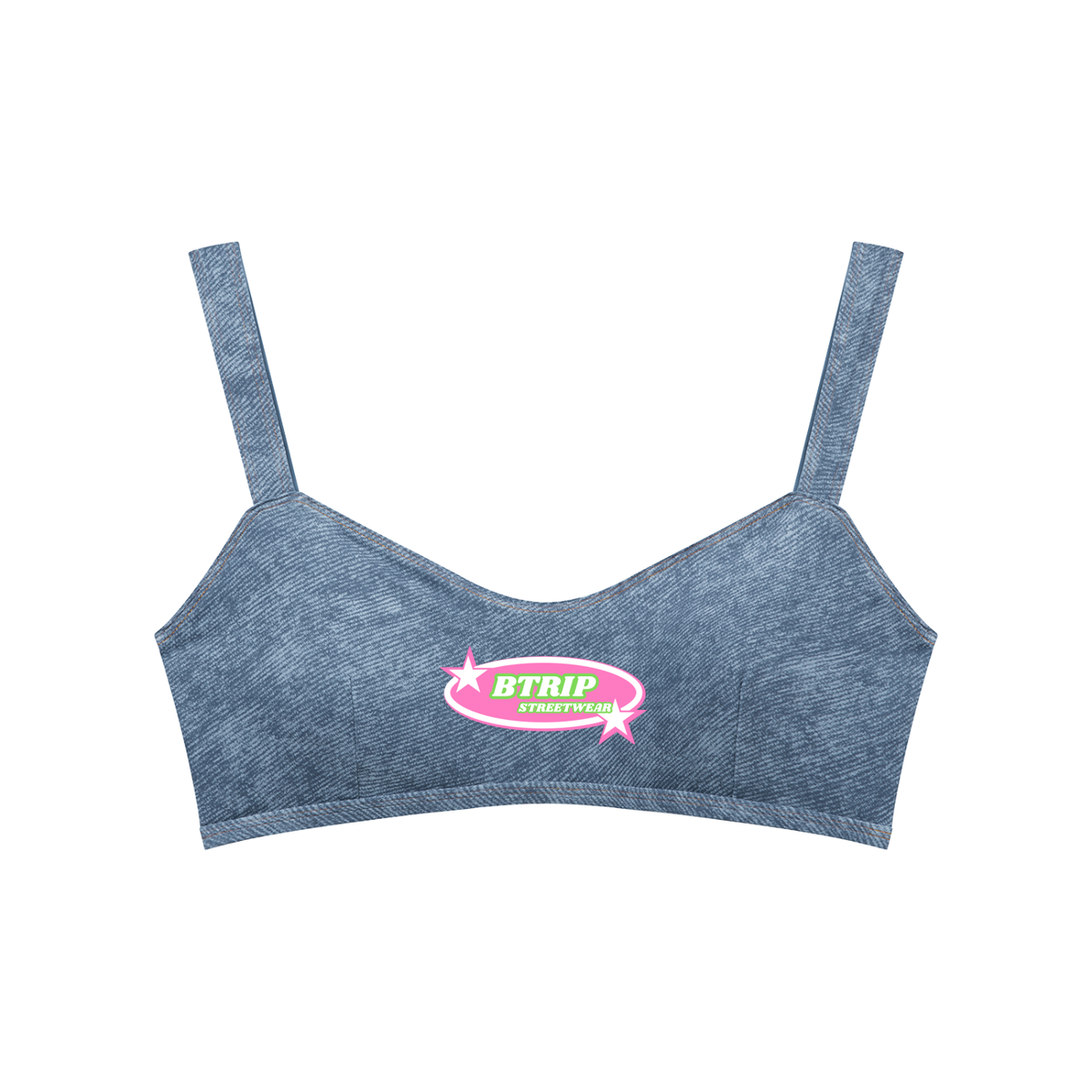 Women's Faux Denim Sports Bra
