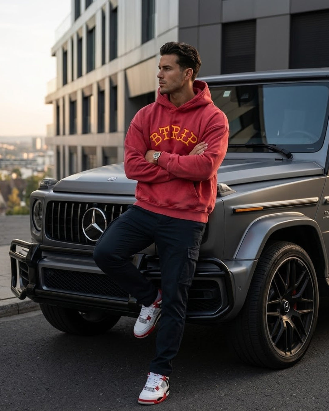 SUAGM Snow Wash Oversized Hoodie