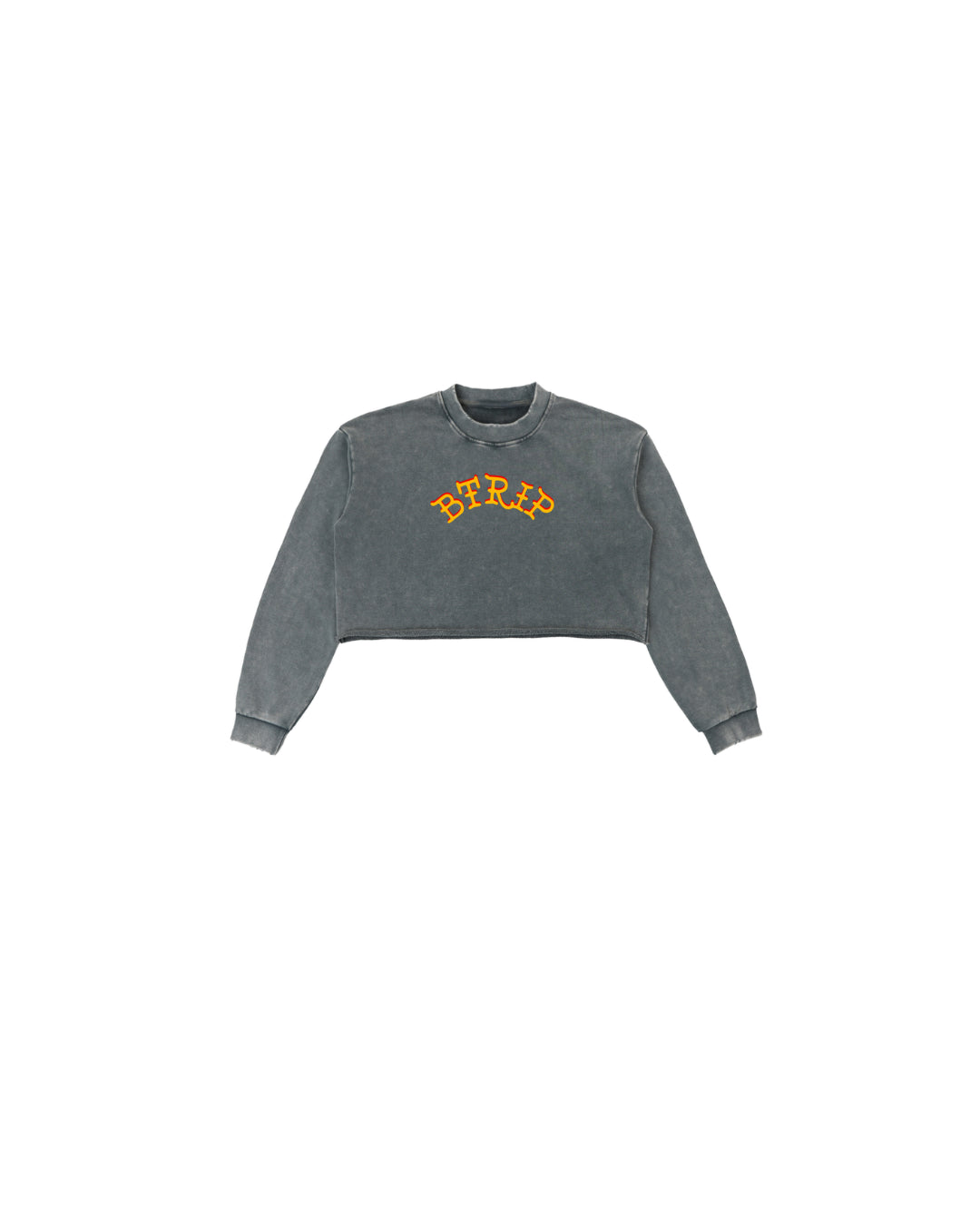 BVBY MUSCLE - Washed Raw Edge Cropped Sweatshirt