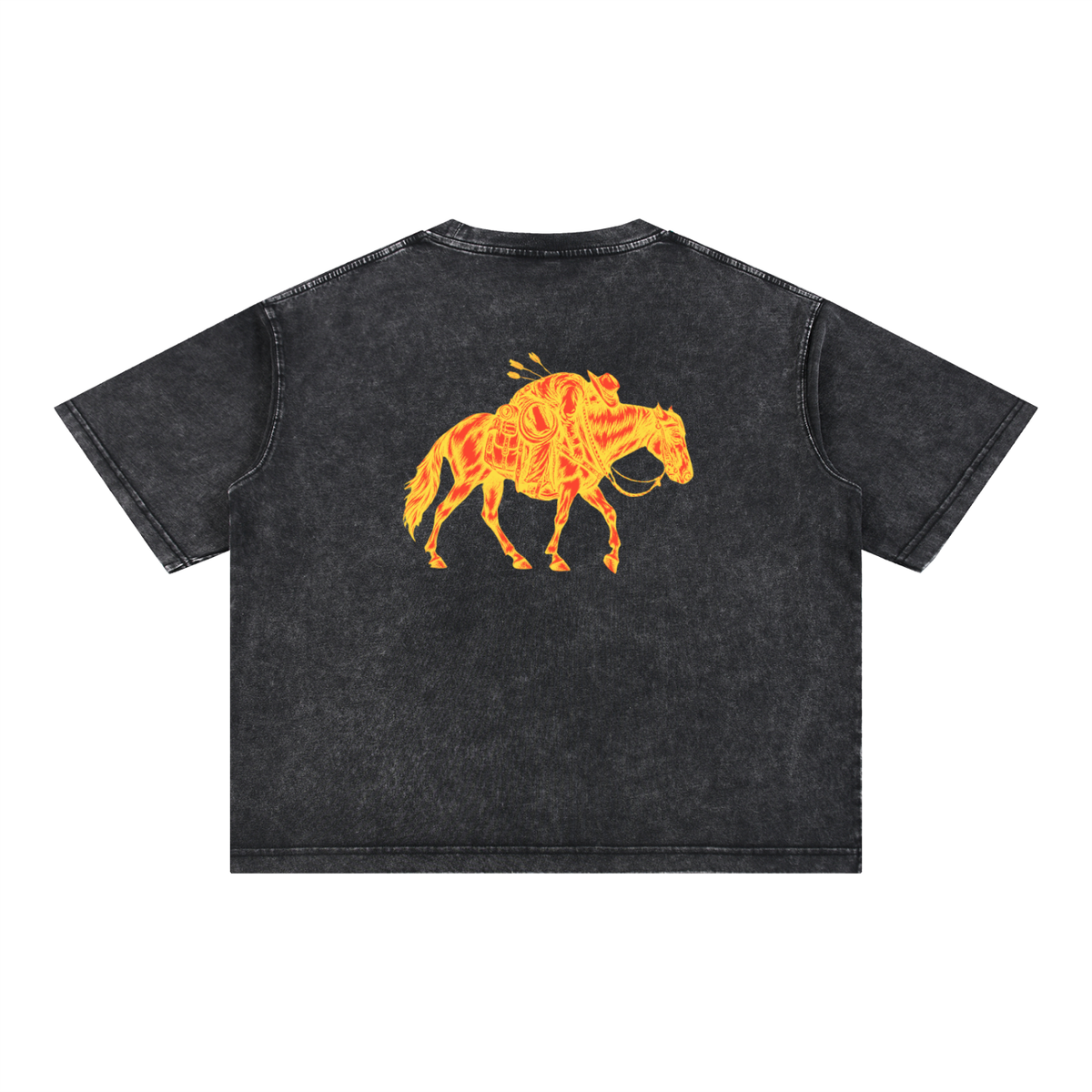 BURNED MVN DOWN  - Mineral Wash Boxy Cotton T-Shirt