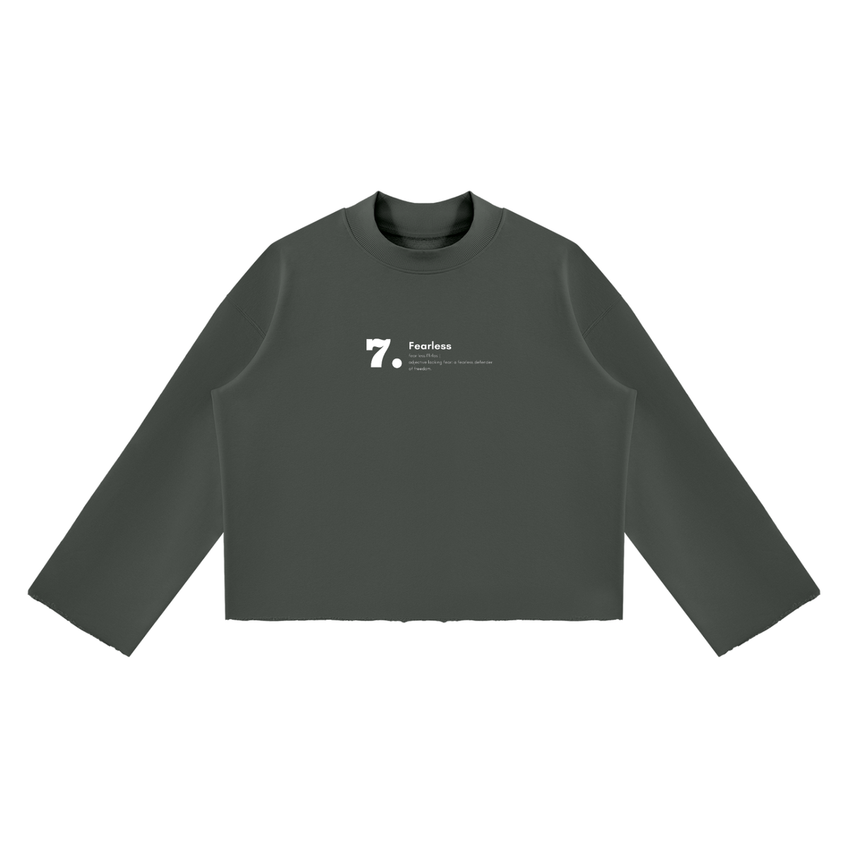 C&A | FEVRLESS 7 Mock Neck Raw Edge Boxy Sweatshirt