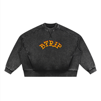 JEY DUO - Mineral Wash Boxy Sweatshirt
