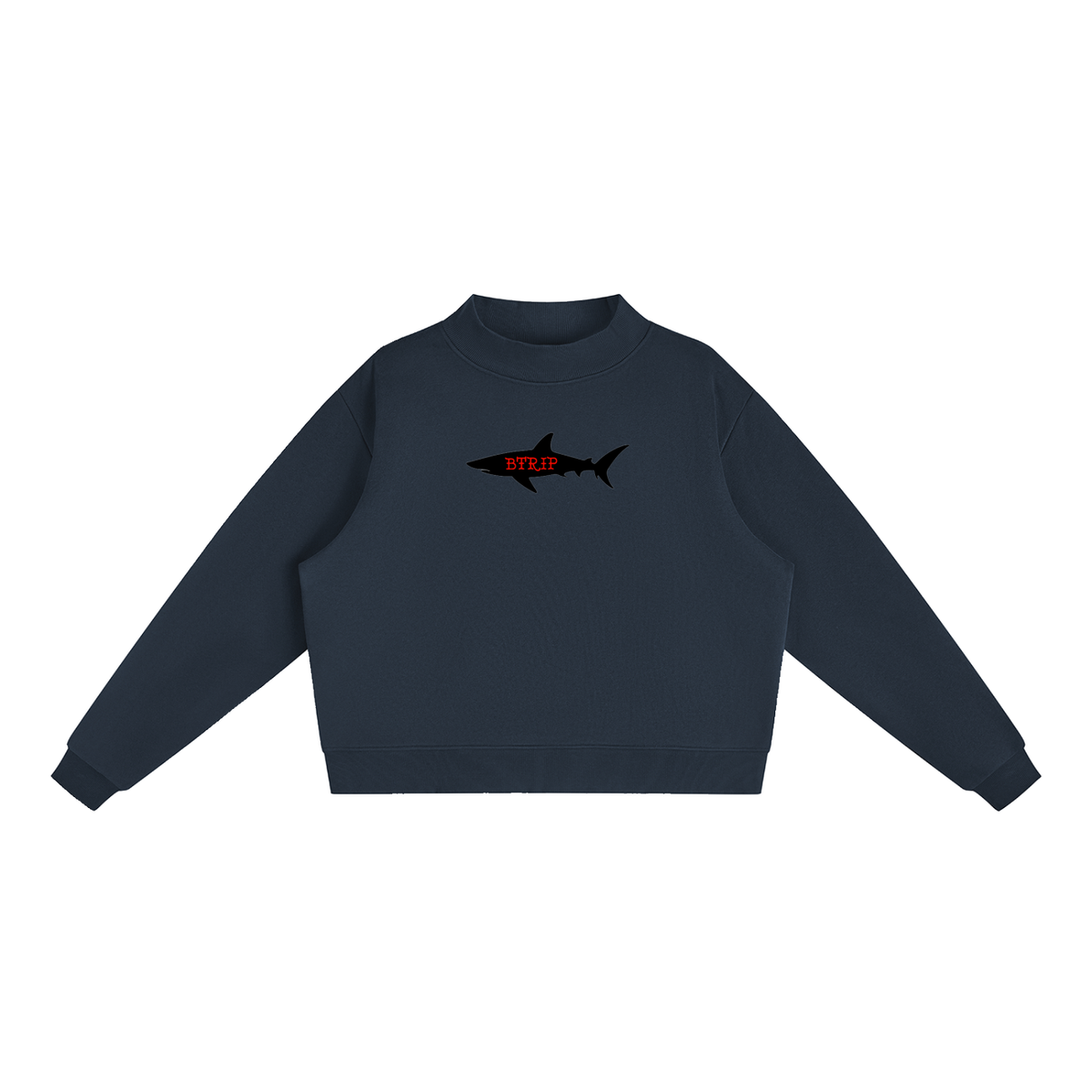 Essential Fleece Mock-Neck Crew Sweatshirt