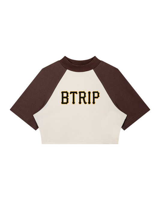PIRVTES | Color Block Raglan Crop Tee