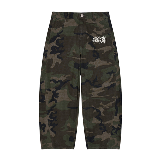 MVNDV FUEGO | Camo Barrel Leg Cargo Pants