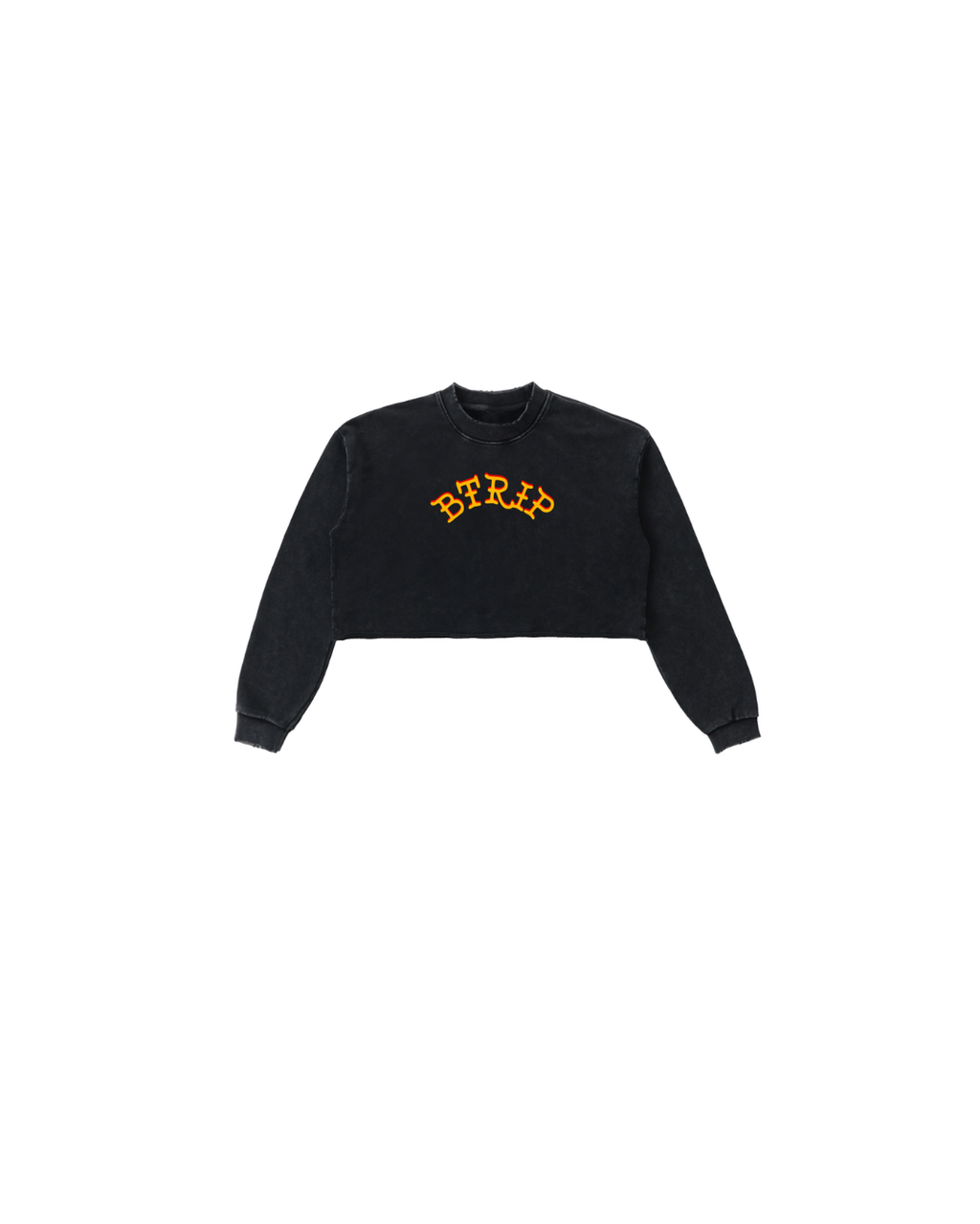 BVBY MUSCLE - Washed Raw Edge Cropped Sweatshirt