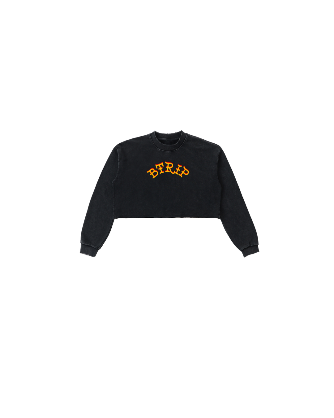 BVBY MUSCLE - Washed Raw Edge Cropped Sweatshirt