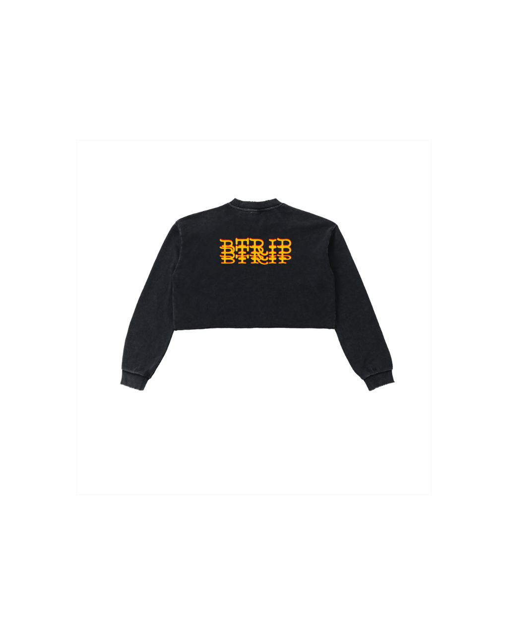 BVBY MUSCLE - Washed Raw Edge Cropped Sweatshirt