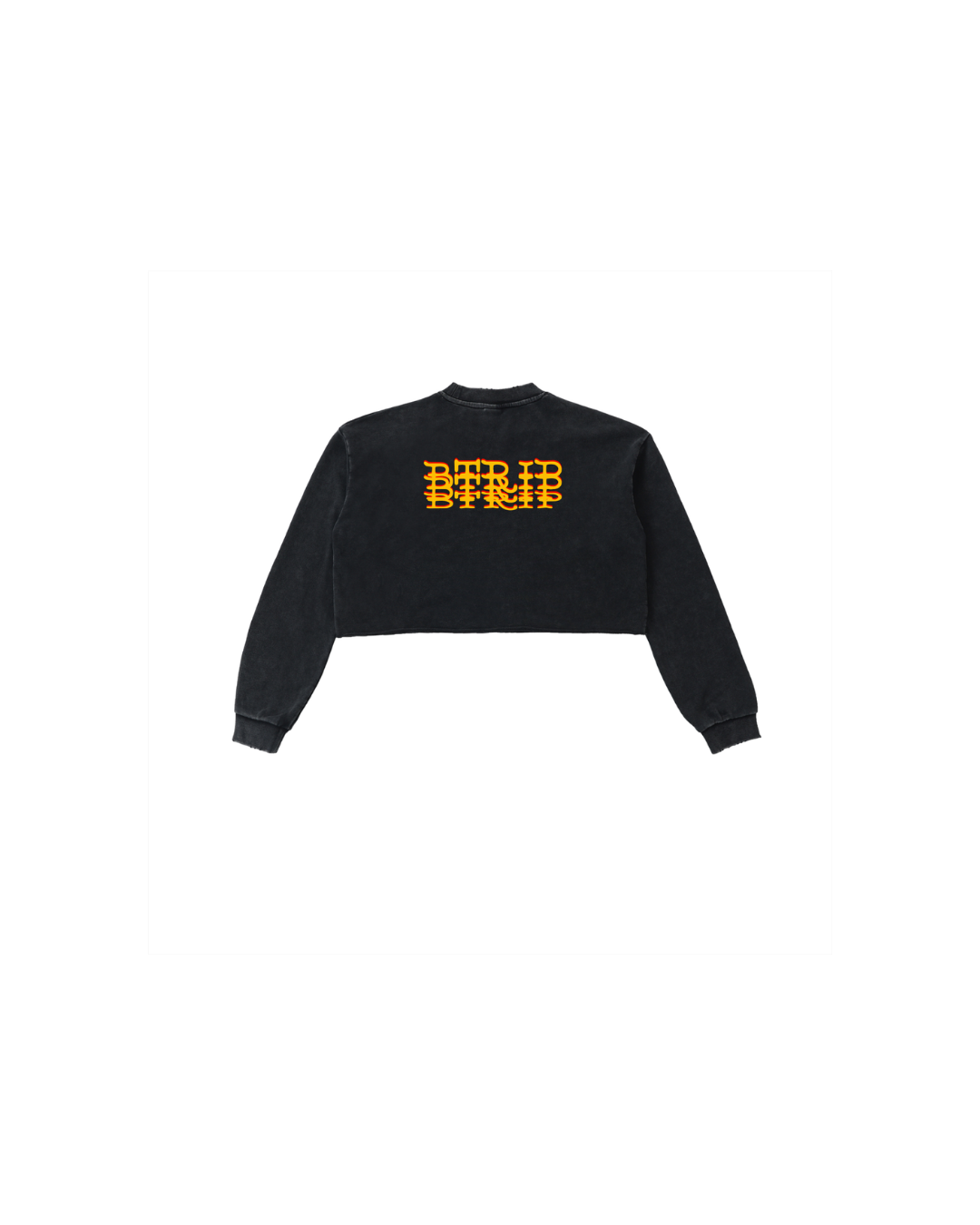 BVBY MUSCLE - Washed Raw Edge Cropped Sweatshirt