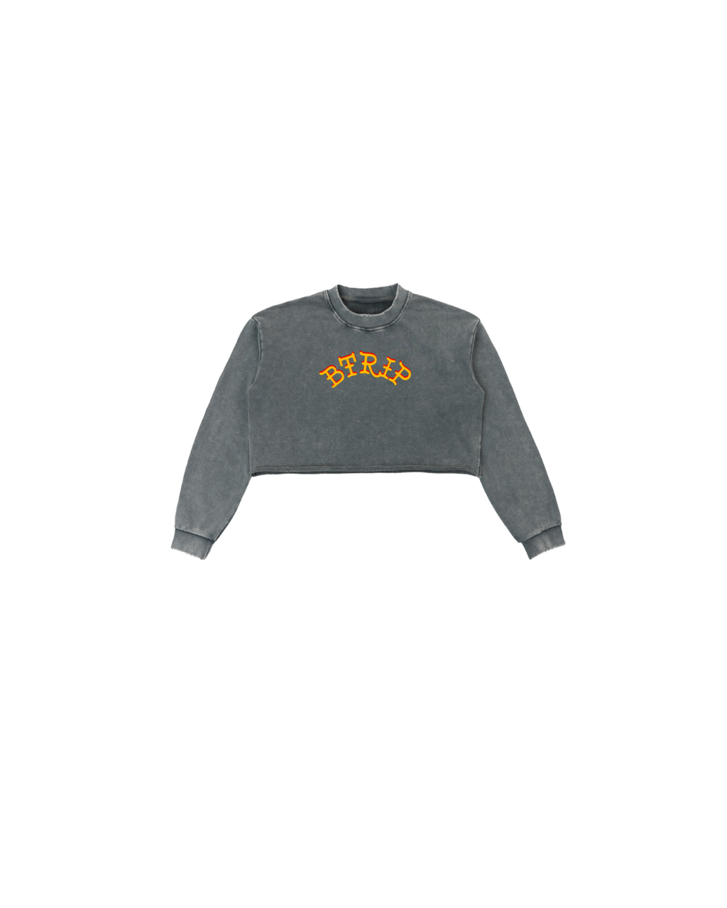 BVBY MUSCLE - Washed Raw Edge Cropped Sweatshirt