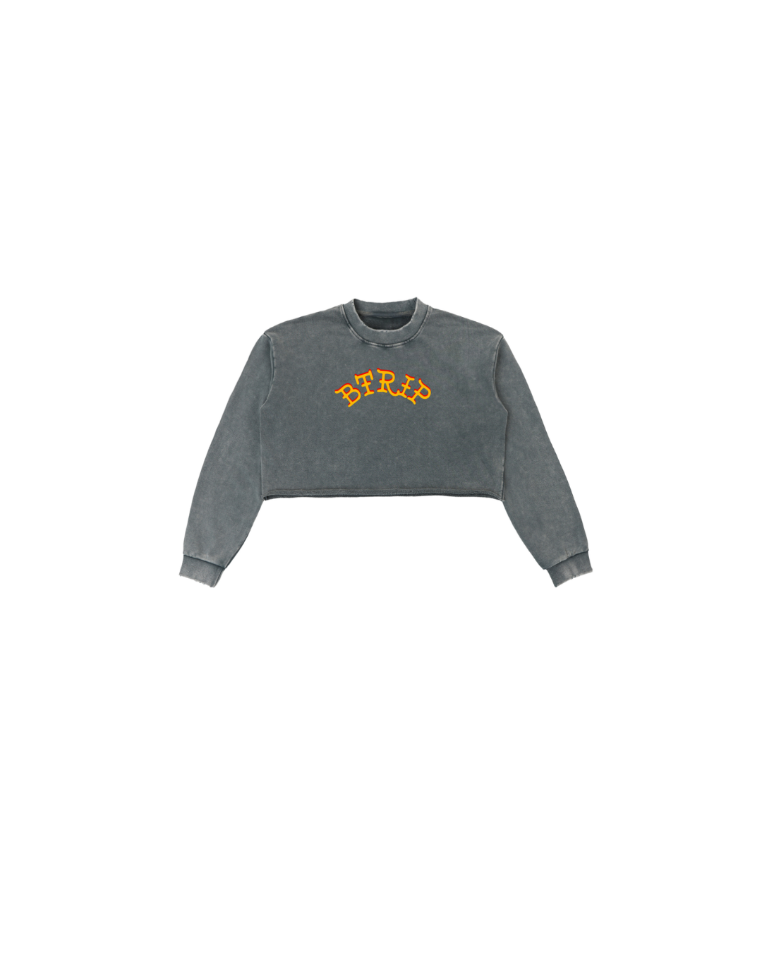 BVBY MUSCLE - Washed Raw Edge Cropped Sweatshirt