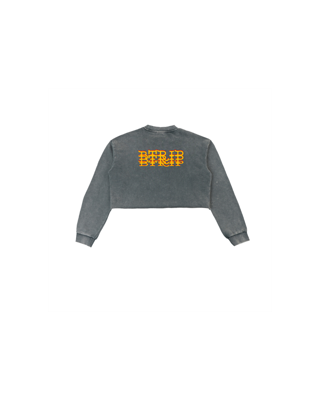 BVBY MUSCLE - Washed Raw Edge Cropped Sweatshirt