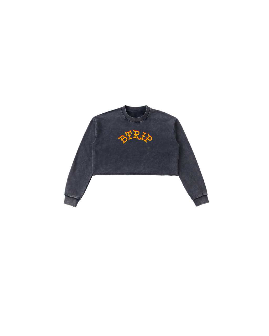 BVBY MUSCLE - Washed Raw Edge Cropped Sweatshirt