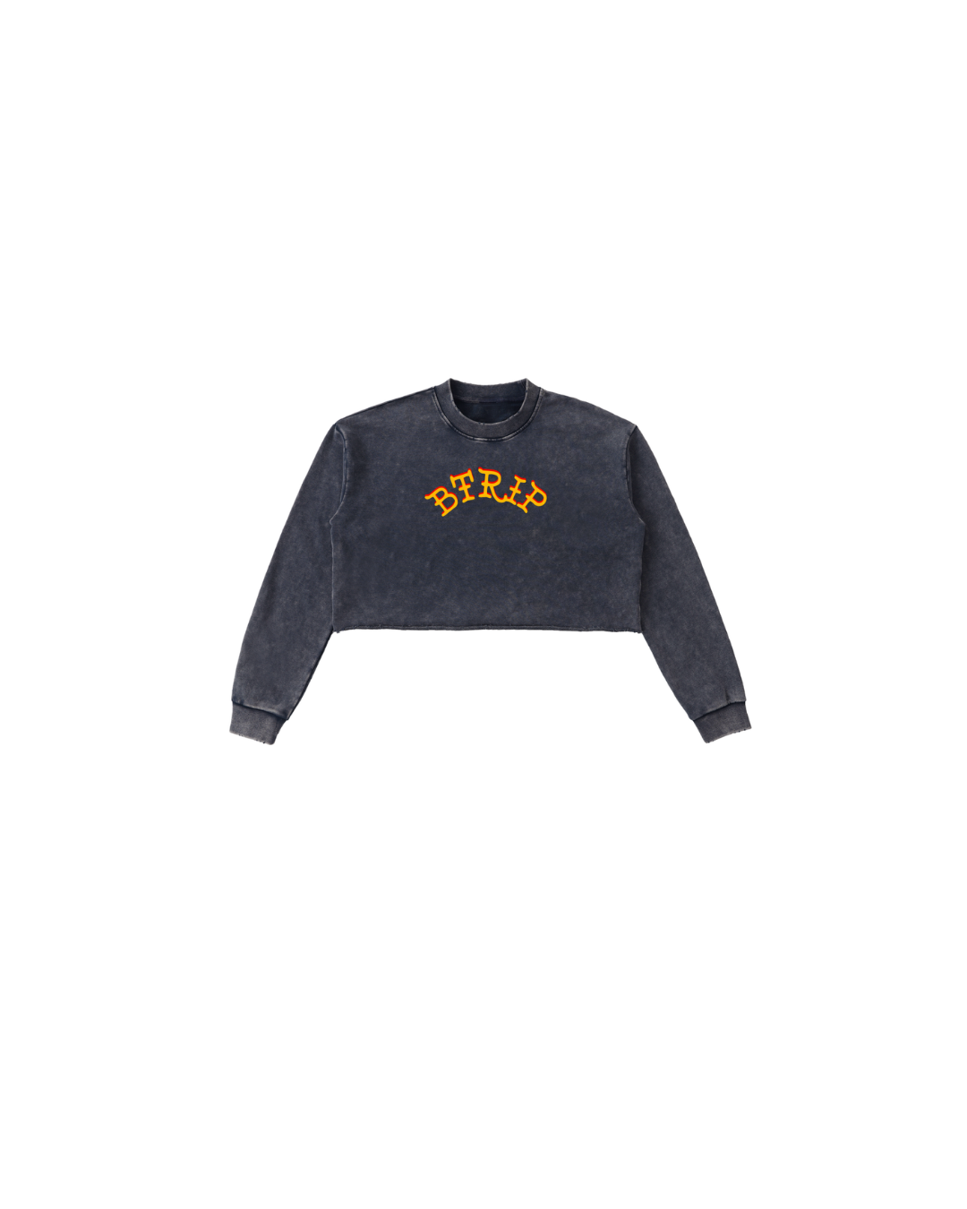 BVBY MUSCLE - Washed Raw Edge Cropped Sweatshirt