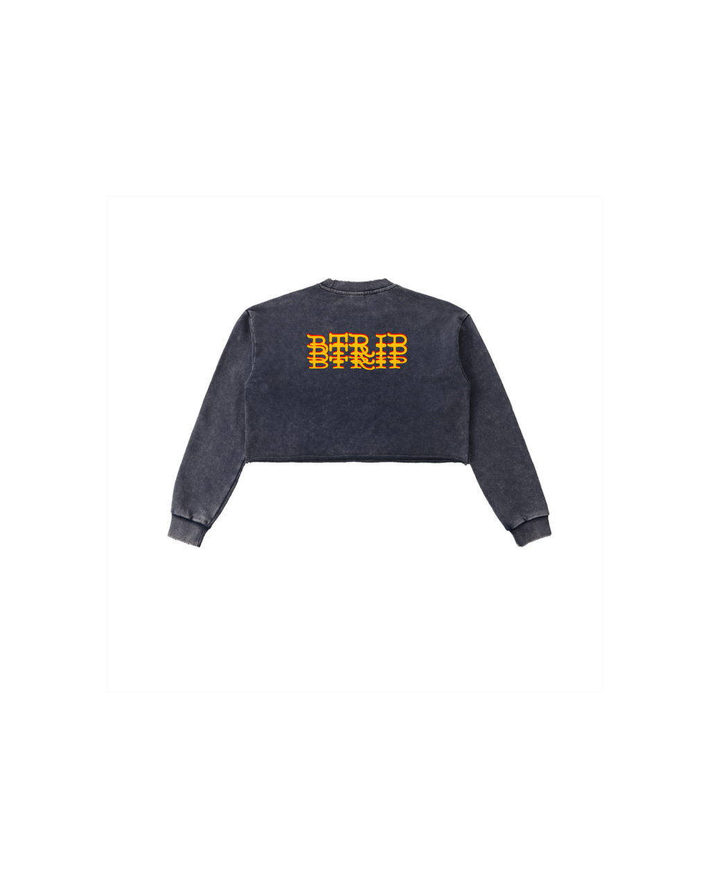 BVBY MUSCLE - Washed Raw Edge Cropped Sweatshirt