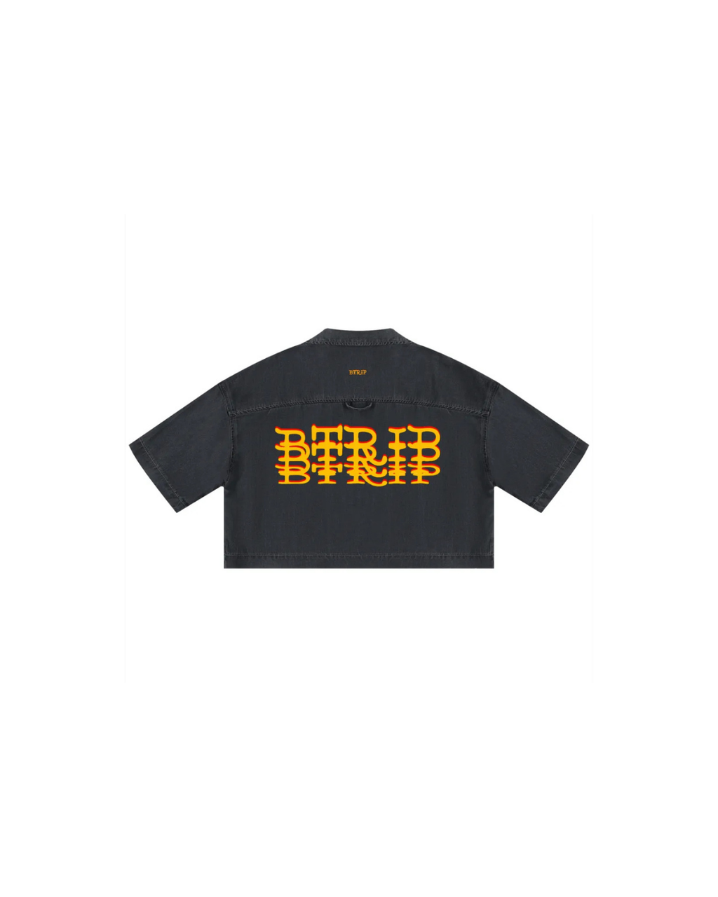 GVBV Vintage Wash Boxy Crop Shirt