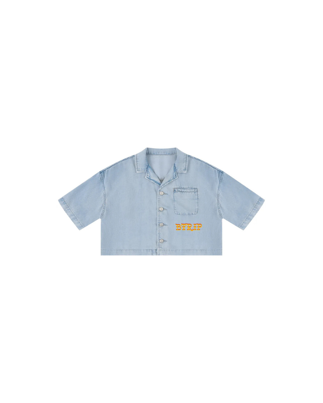 GVBV Vintage Wash Boxy Crop Shirt
