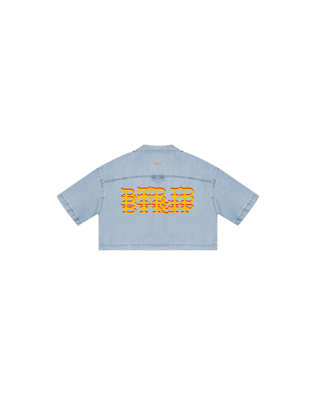 GVBV Vintage Wash Boxy Crop Shirt