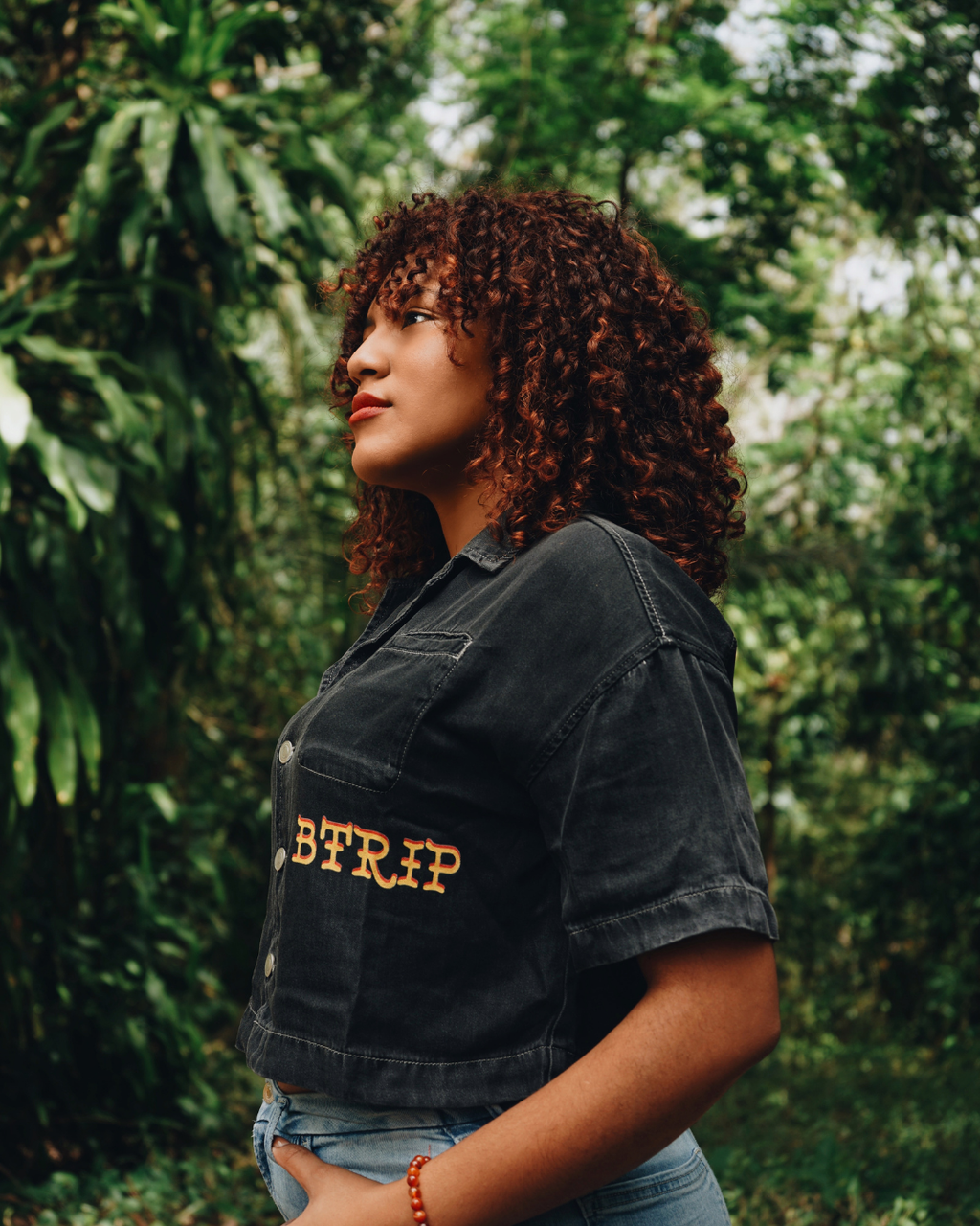 GVBV Vintage Wash Boxy Crop Shirt