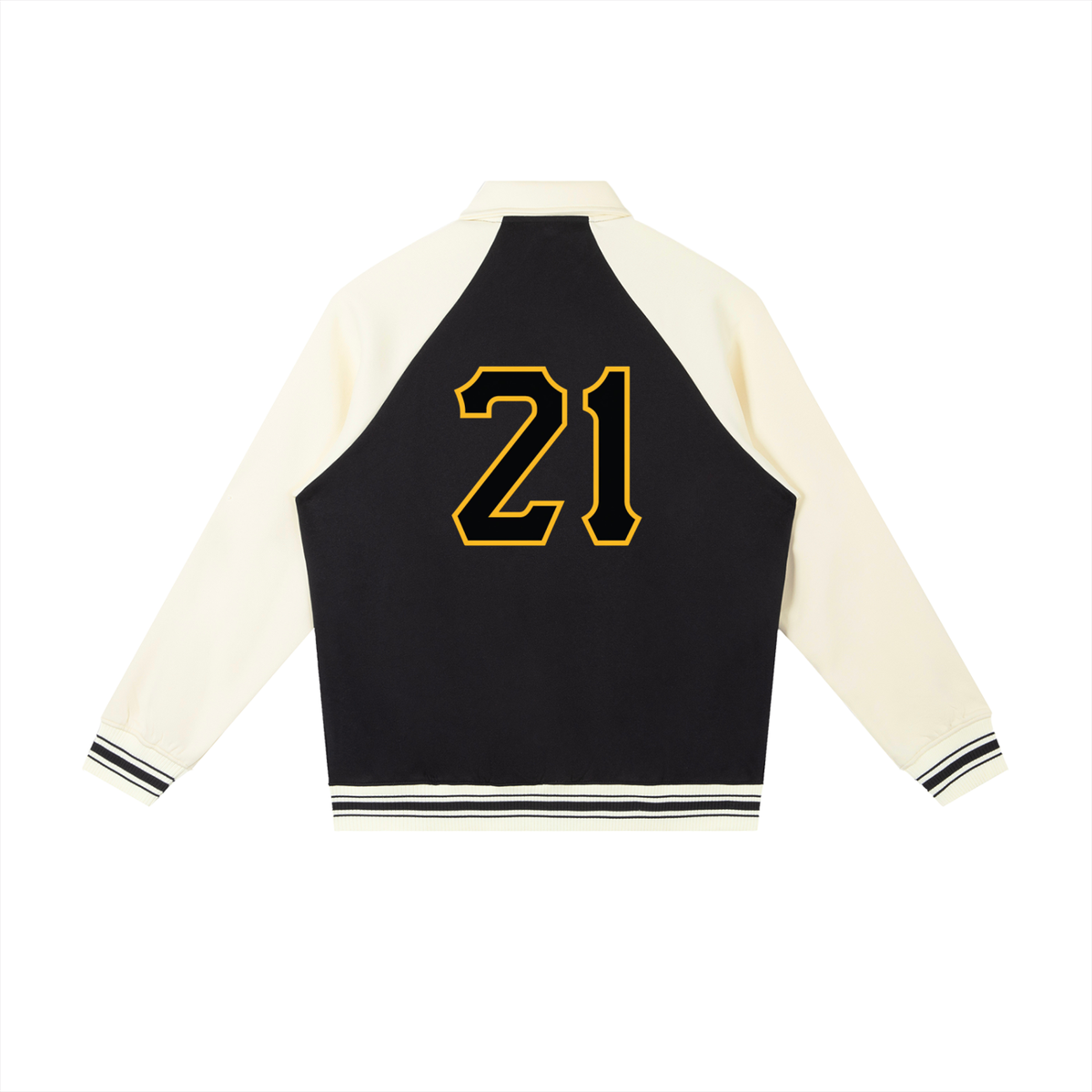 PIRVTES - Contrast Raglan Sleeve Baseball Jacket