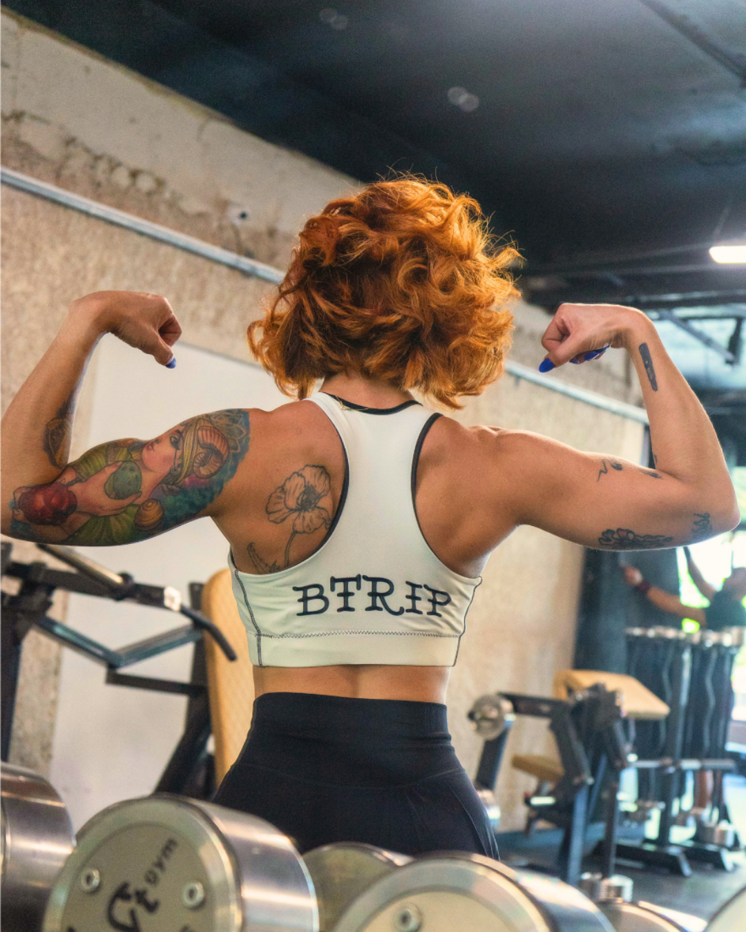 BTRIP Flame Racerback Sports Bra — Beige