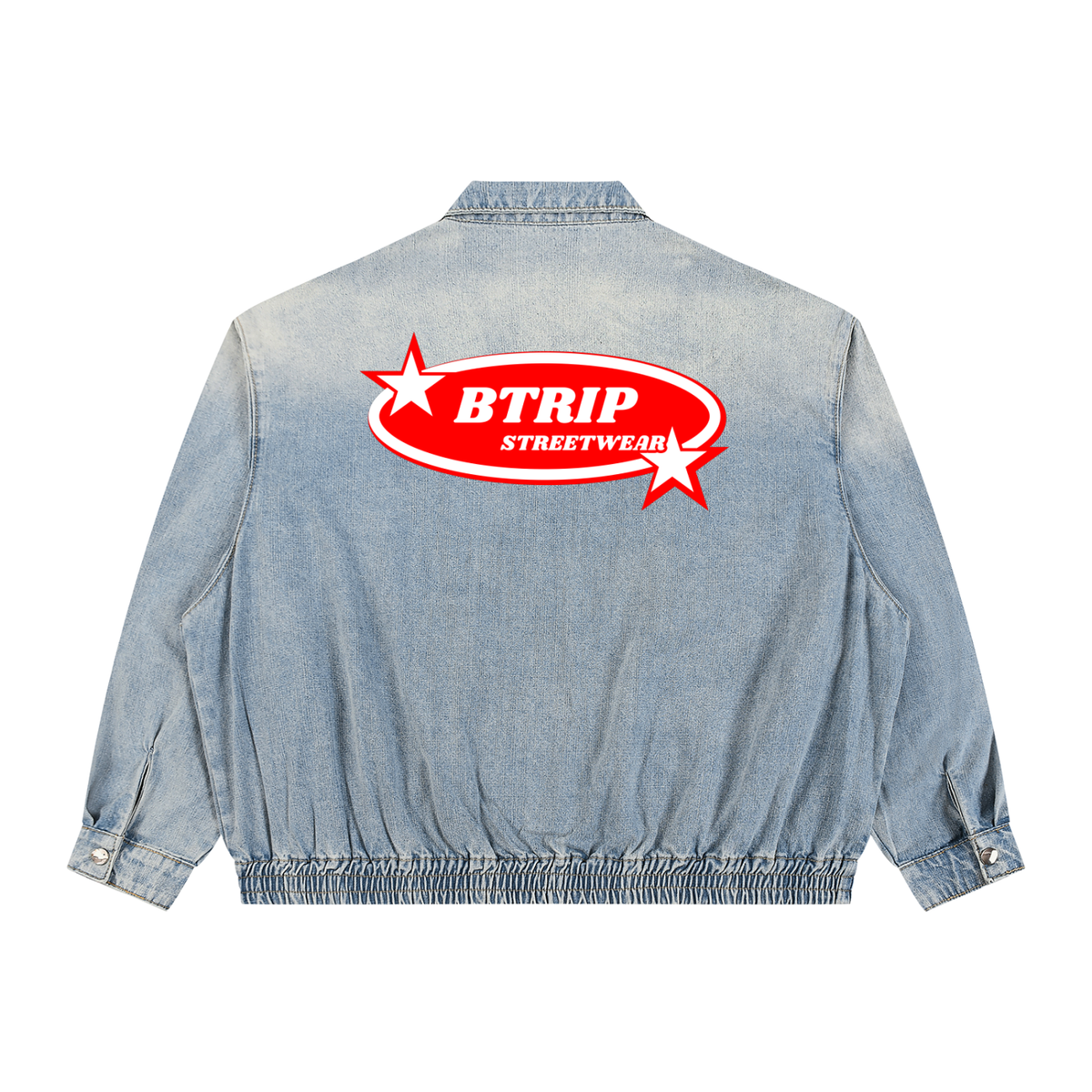 BTRIP STREETWEAR | Unisex Vintage Wash Full-Zip Denim Jacket