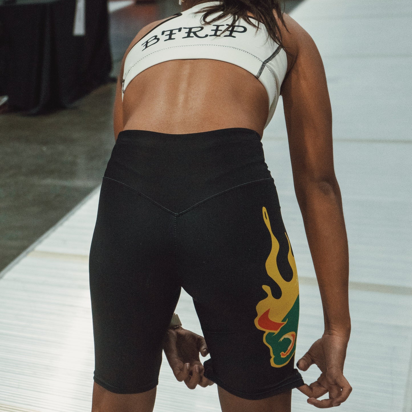 Skull Biker Shorts — Black | High-Waist Compression